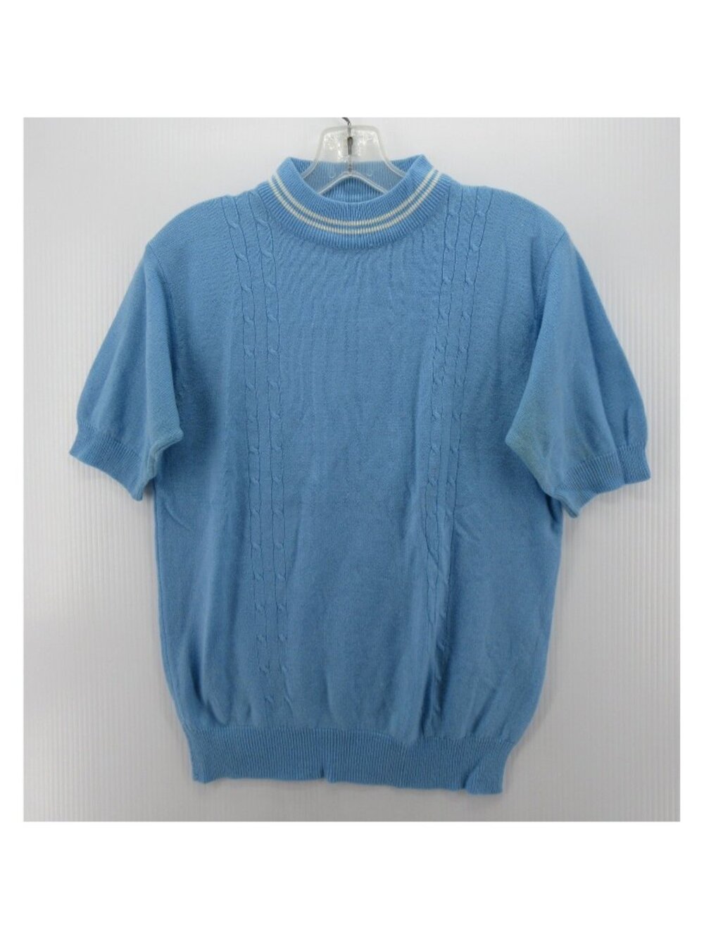 VINTAGE Montgomery Ward Sweater Medium 70s Tennis Preppy Mock Neck *